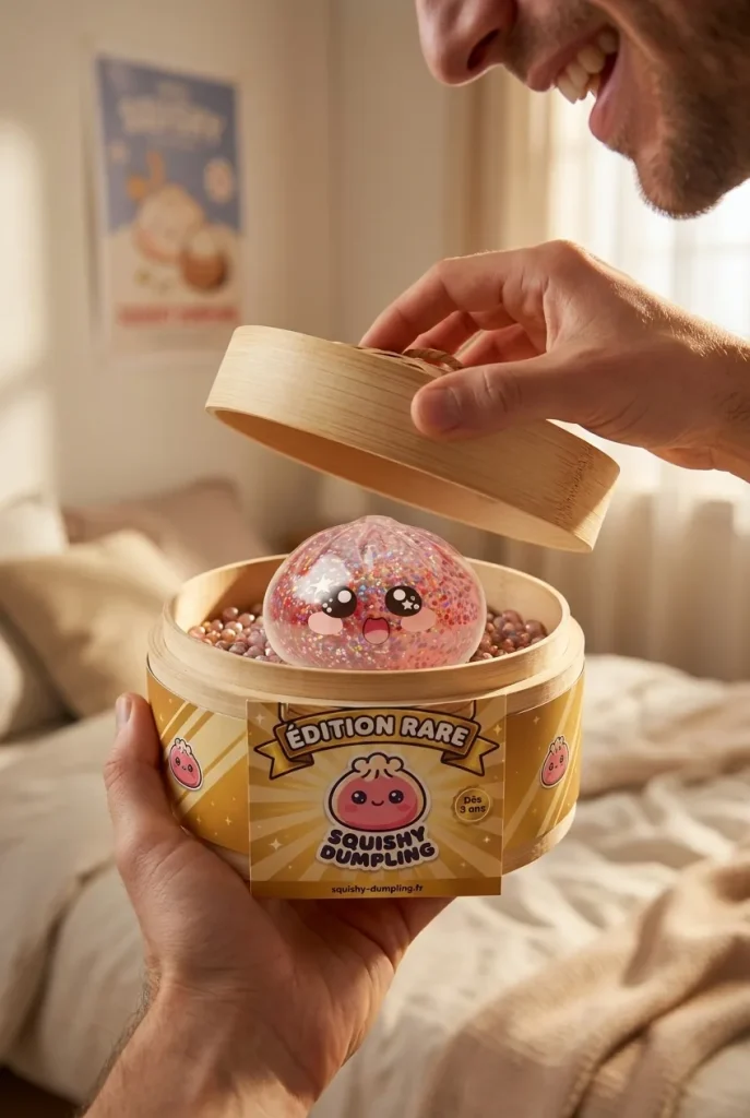 Déballage du Galaxy Dumpling Squishy Rose Kawaii — la boîte panier vapeur s'ouvre