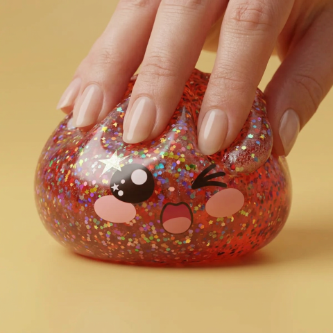 Galaxy Dumpling Squishy Rose Kawaii — effet slow-rise, la mousse regonfle