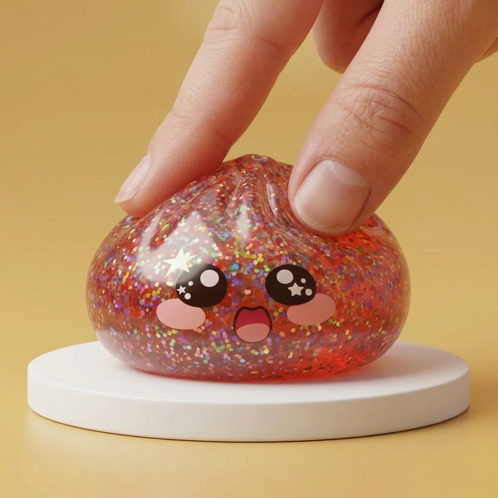 Galaxy Dumpling Squishy Rose Kawaii pressé dans la main, matière squishy
