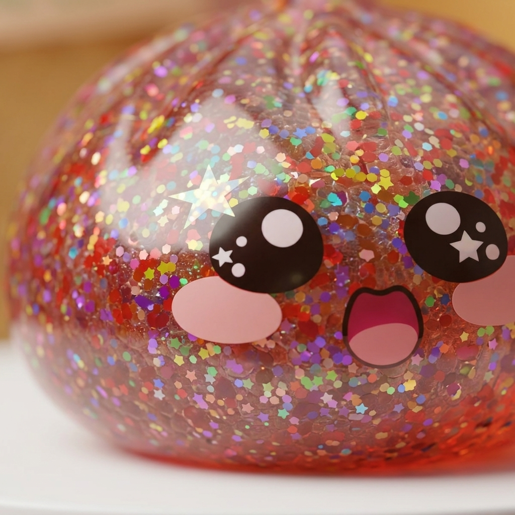 Galaxy Dumpling Squishy Rose Kawaii — gros plan macro sur la texture