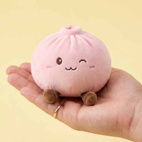 Squishy Dumpling Toy Rose Géant tenu en main, taille réelle
