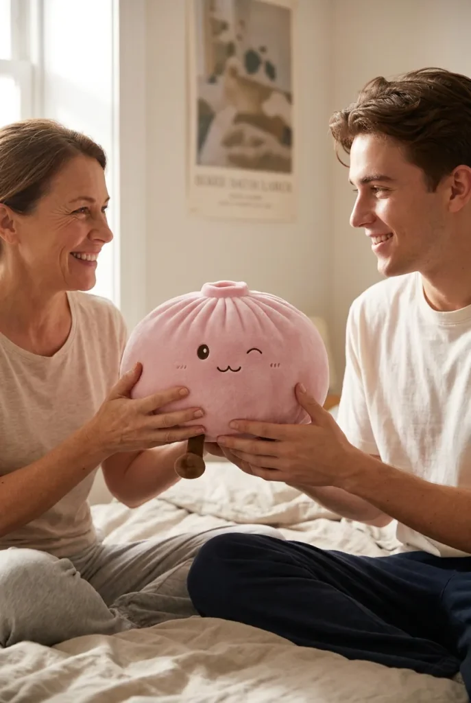 Squishy Dumpling Toy Rose Géant offert en cadeau entre deux personnes