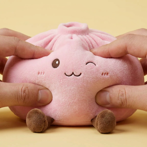 Squishy Dumpling Toy Rose Géant — effet slow-rise, la mousse regonfle