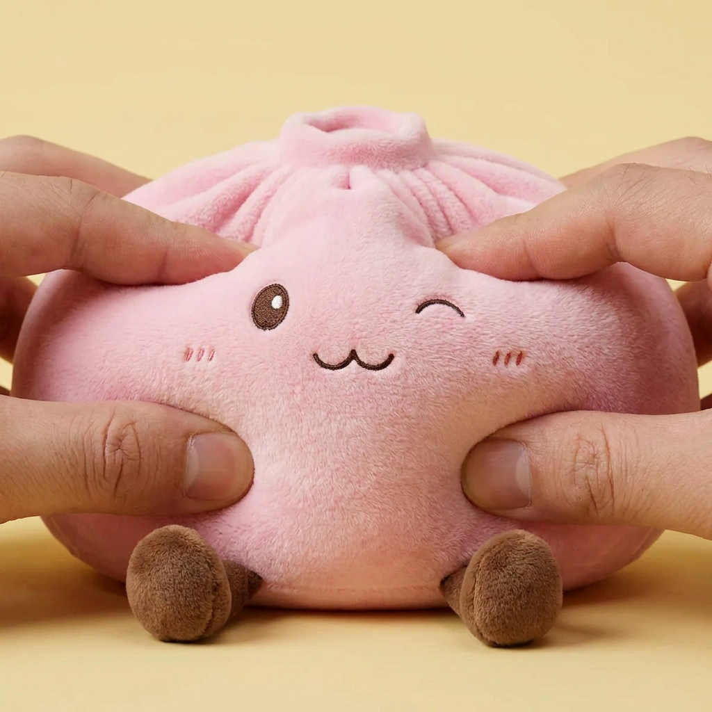 Squishy Dumpling Toy Rose Géant — effet slow-rise, la mousse regonfle