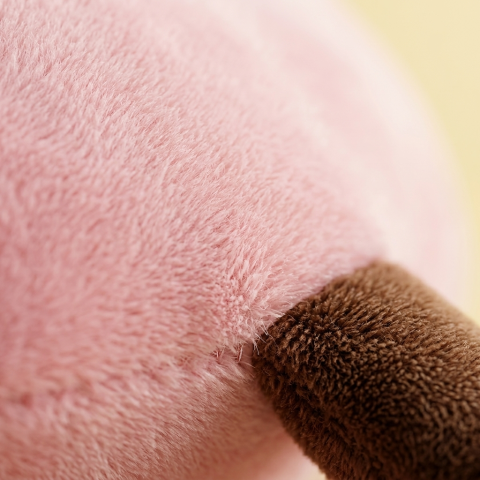 Squishy Dumpling Toy Rose Géant — gros plan macro sur la texture