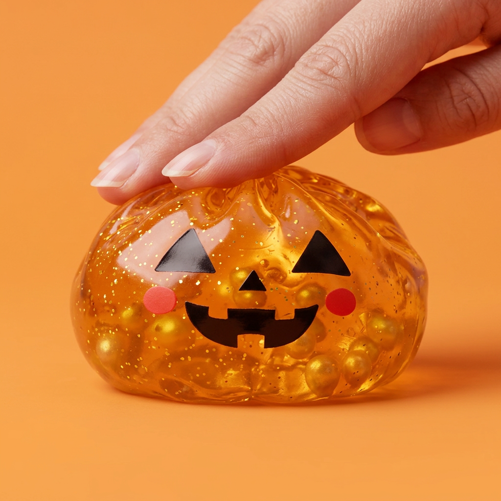 Squishy Dumpling Citrouille Halloween Lumineuse pressé dans la main, matière squishy