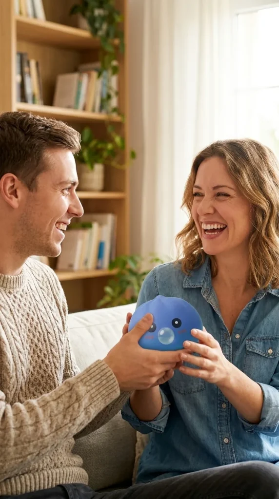 Dumpling Squishy Violet Gonflable Doux offert en cadeau entre deux personnes