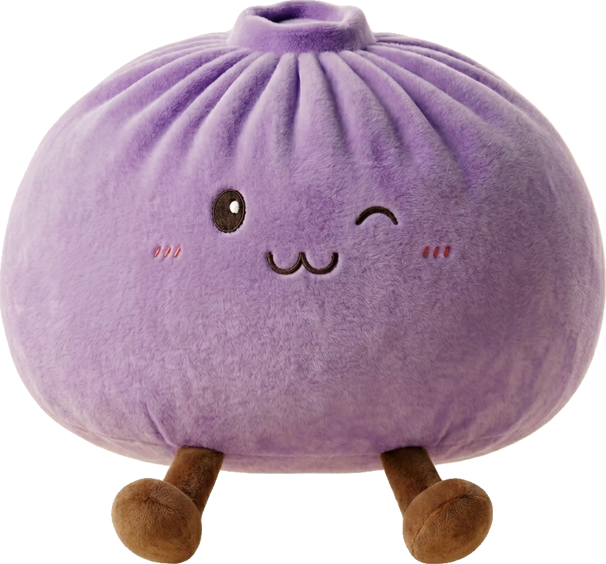 Dumpling Squishy Géant Violet — squishy anti-stress slow-rise kawaii
