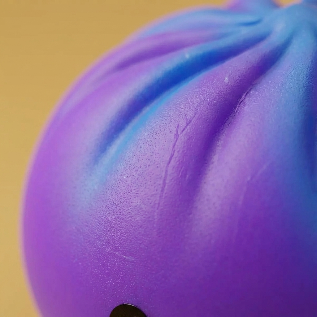 Dumpling Squishy Cosmic Purple Rare Blow — gros plan macro sur la texture