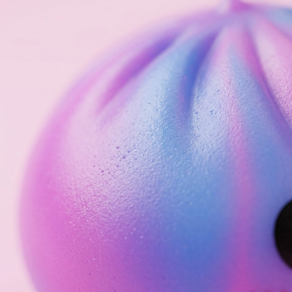 Squishy Dumpling Violet Tie-Dye — gros plan macro sur la texture