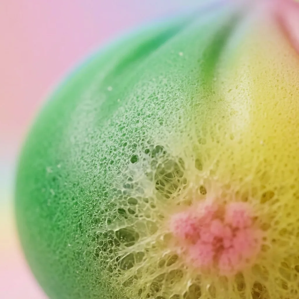 Rainbow Dumpling Squishy Multicolore Kawaii — gros plan macro sur la texture