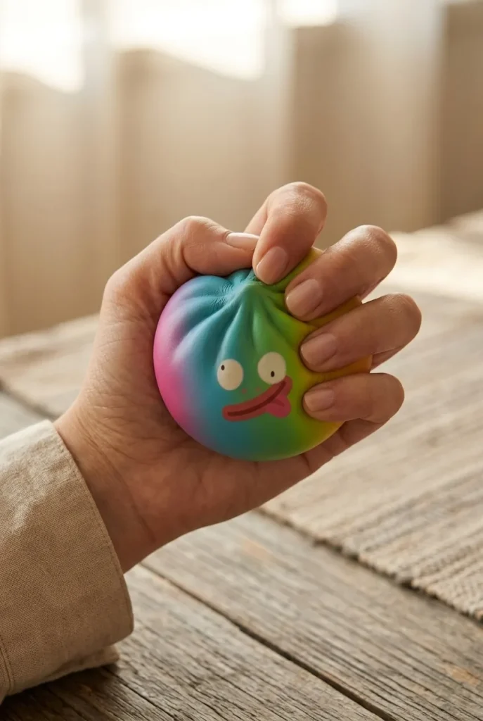 Rainbow Mystery Dumplings Squishy Édition Vive pressé dans la main — effet squishy slow-rise