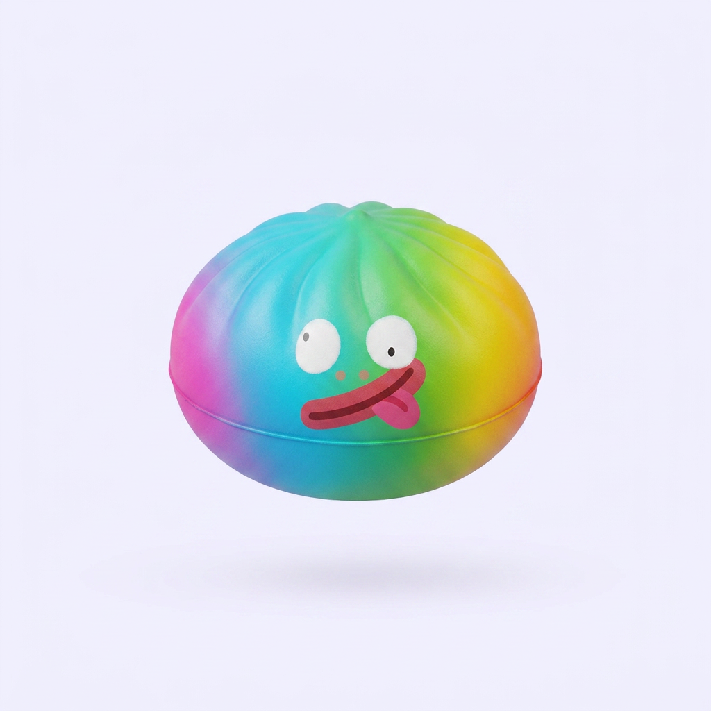 Rainbow Mystery Dumplings Squishy Édition Vive — le squishy rare de la mystery box