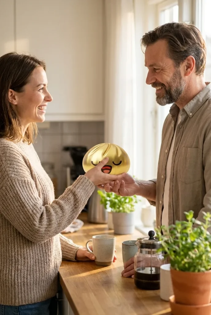 Rare Dumpling Squishy Doré Trésor offert en cadeau entre deux personnes