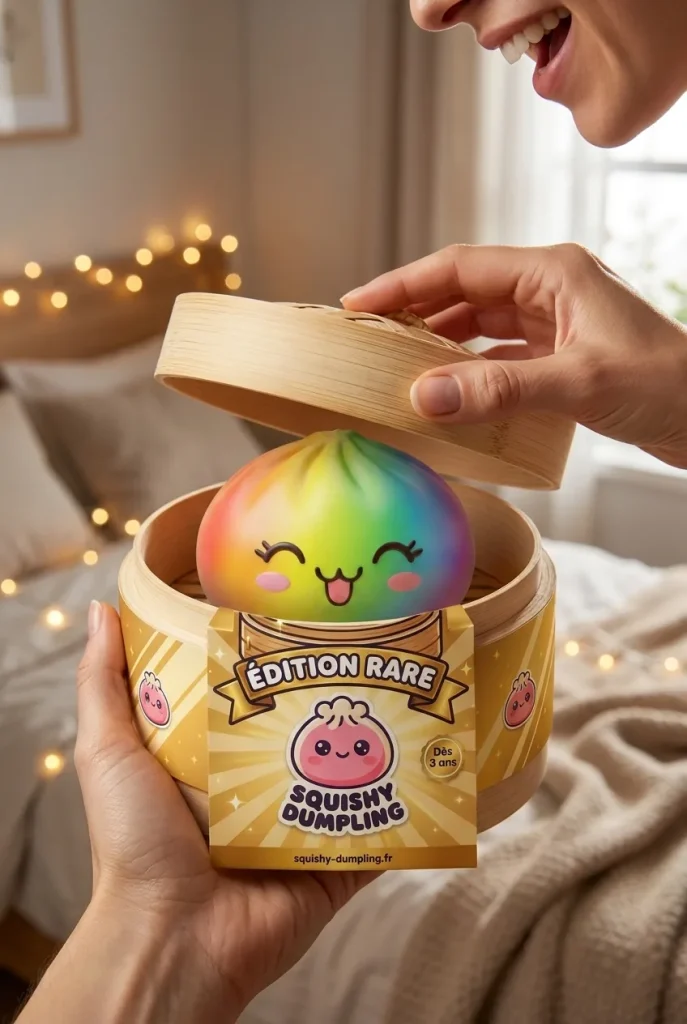 Déballage du Rare Dumpling Squishy Arc-en-ciel Coloré — la boîte panier vapeur s'ouvre
