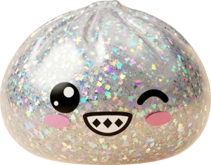 Rare Dumpling Squishy Argenté Scintillant — squishy anti-stress slow-rise kawaii