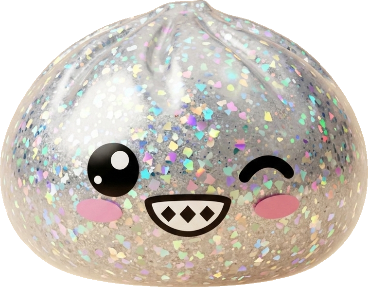 Rare Dumpling Squishy Argenté Scintillant — squishy anti-stress slow-rise kawaii