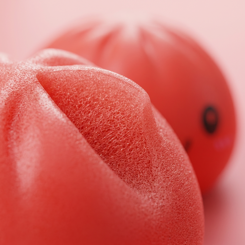 Dumpling Squishy Rouge Cerise — gros plan macro sur la texture
