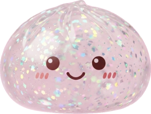 Glitter Dumpling Squishy Argenté Brillant — squishy anti-stress slow-rise kawaii