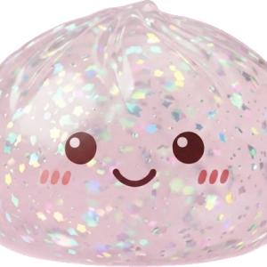 Glitter Dumpling Squishy Argenté Brillant — squishy anti-stress slow-rise kawaii