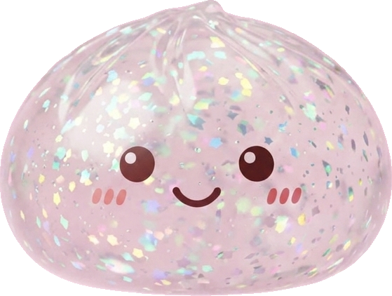 Glitter Dumpling Squishy Argenté Brillant — squishy anti-stress slow-rise kawaii