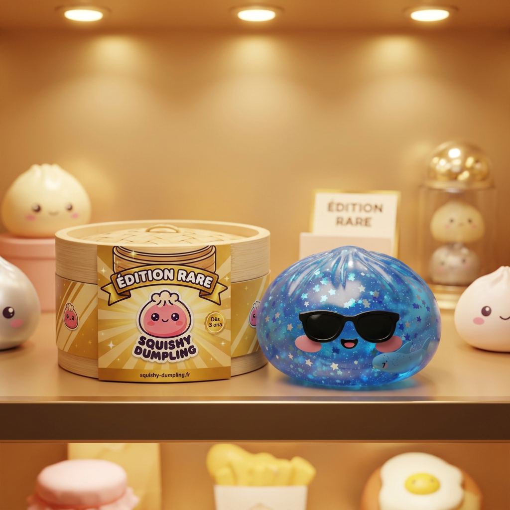 Squishy Dumpling Lunettes Sparkle en ambiance sur un bureau