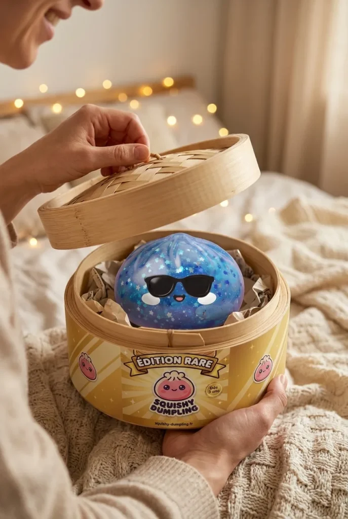 Déballage du Squishy Dumpling Lunettes Sparkle — la boîte panier vapeur s'ouvre