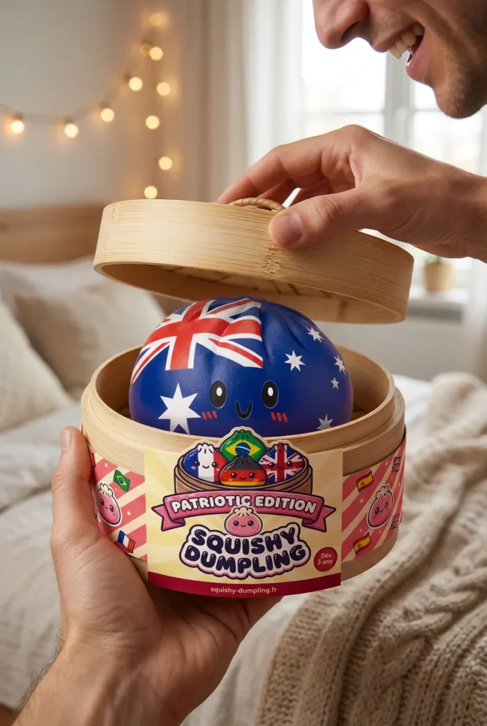 Déballage du Squishy Dumpling Australie — la boîte panier vapeur s'ouvre