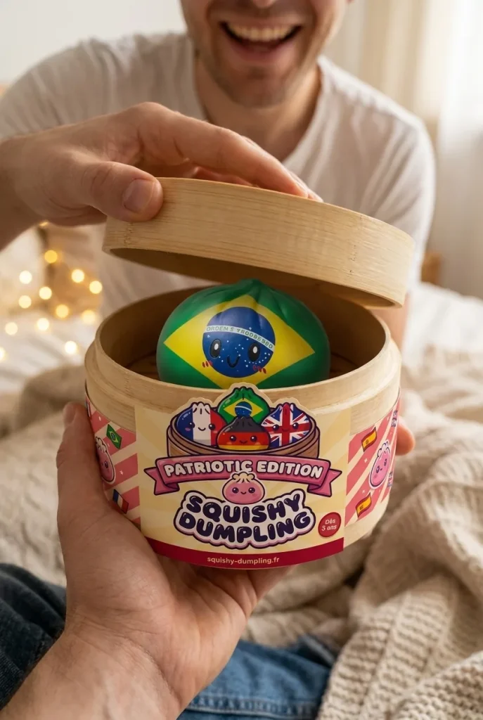 Déballage du Squishy Dumpling Brésil — la boîte panier vapeur s'ouvre