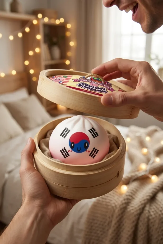 Déballage du Squishy Dumpling Corée du Sud — la boîte panier vapeur s'ouvre