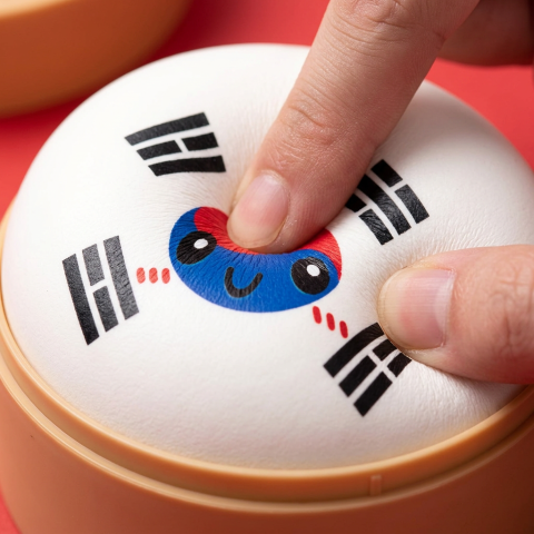 Squishy Dumpling Corée du Sud — effet slow-rise, la mousse regonfle