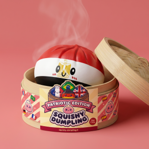 Squishy Dumpling Égypte dans sa boîte panier vapeur bambou