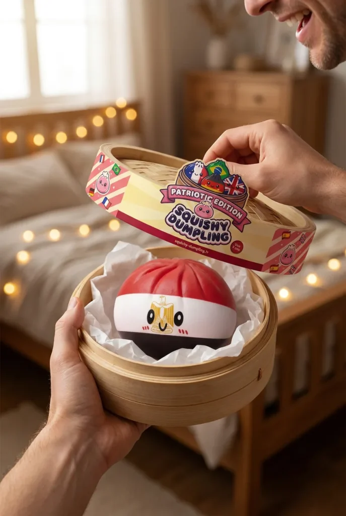 Déballage du Squishy Dumpling Égypte — la boîte panier vapeur s'ouvre