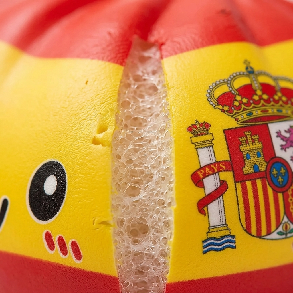 Squishy Dumpling Espagne — gros plan macro sur la texture