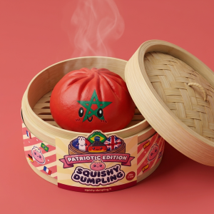 Squishy Dumpling Maroc dans sa boîte panier vapeur bambou