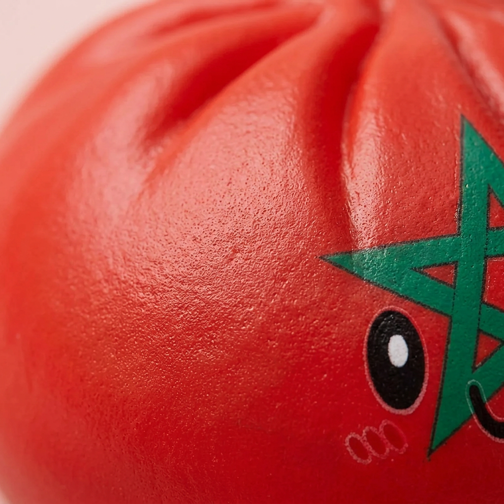 Squishy Dumpling Maroc — gros plan macro sur la texture