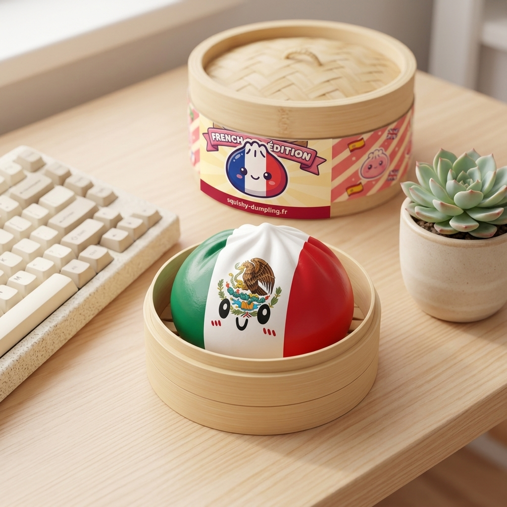 Squishy Dumpling Mexique en ambiance sur un bureau