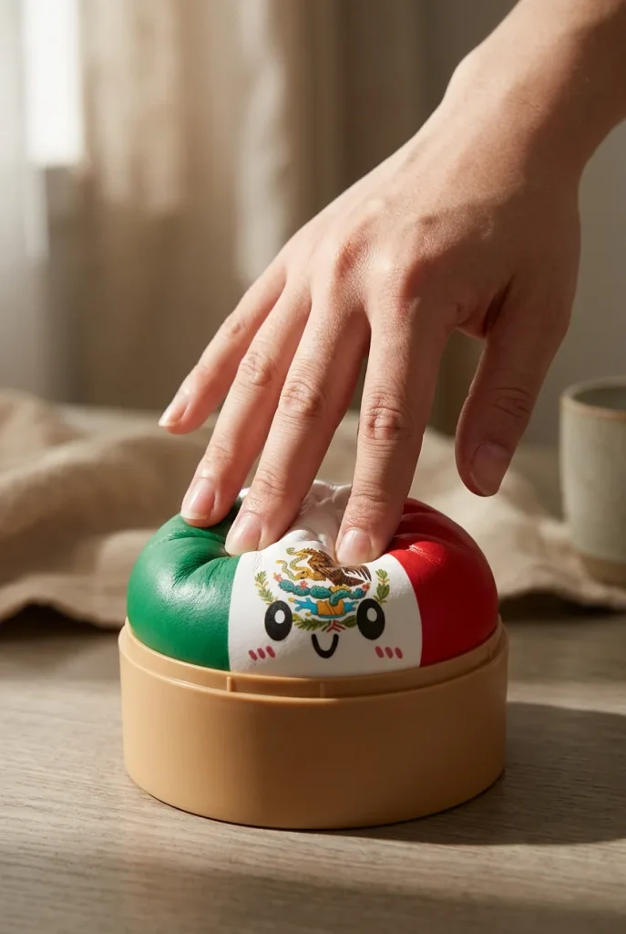Squishy Dumpling Mexique pressé dans la main — effet squishy slow-rise