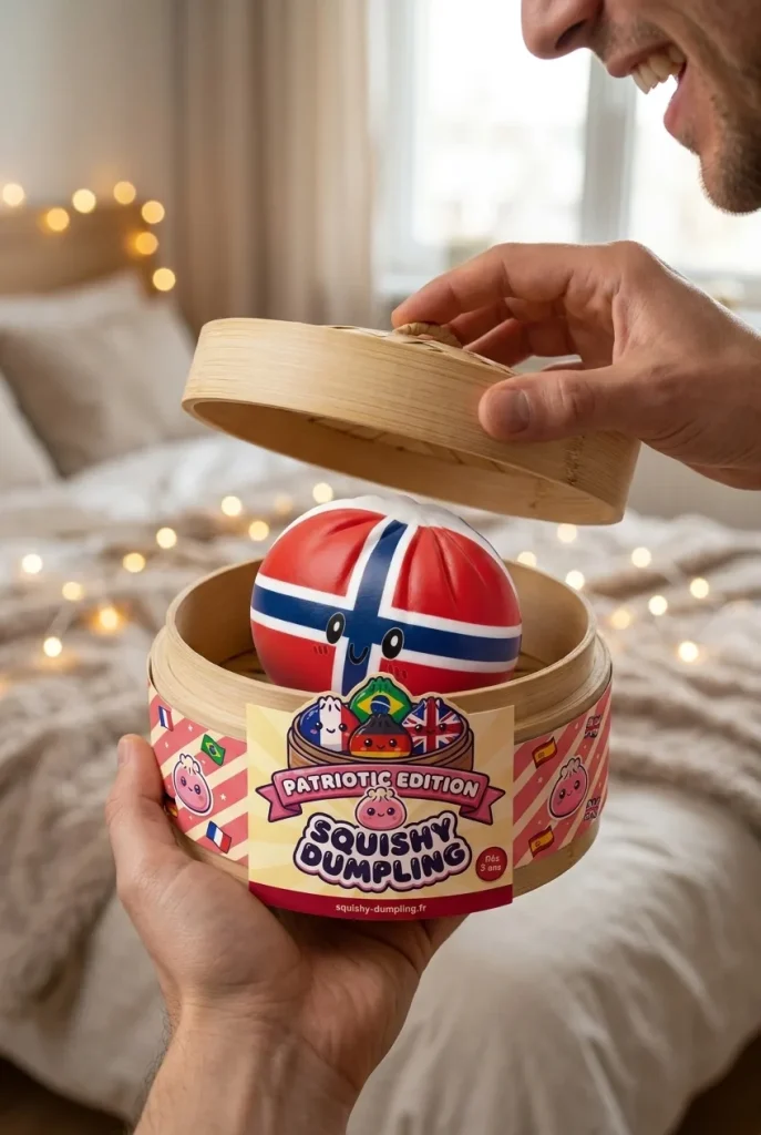 Déballage du Squishy Dumpling Norvège — la boîte panier vapeur s'ouvre