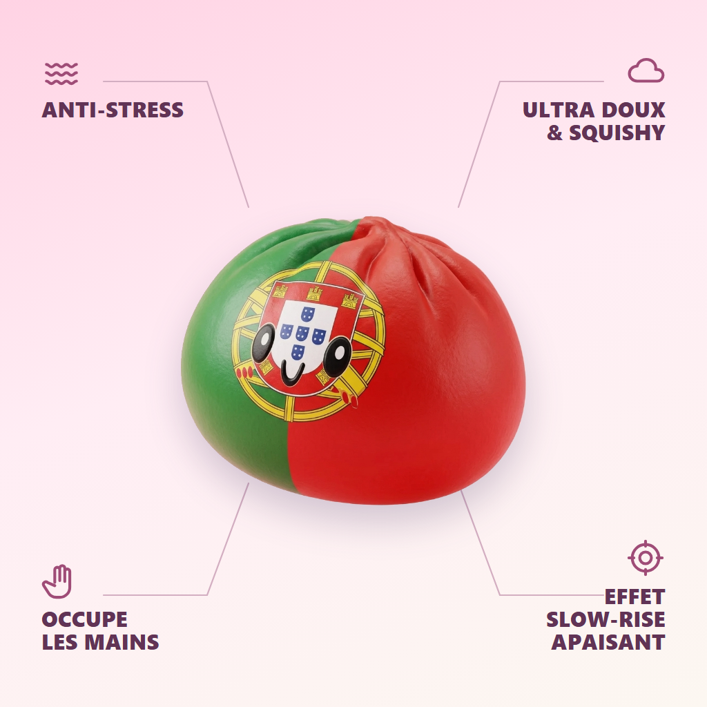 Squishy Dumpling Portugal — anti-stress, ultra doux, effet slow-rise