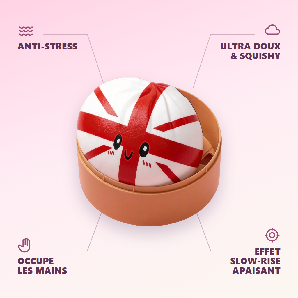 Squishy Dumpling Royaume-Uni — anti-stress, ultra doux, effet slow-rise