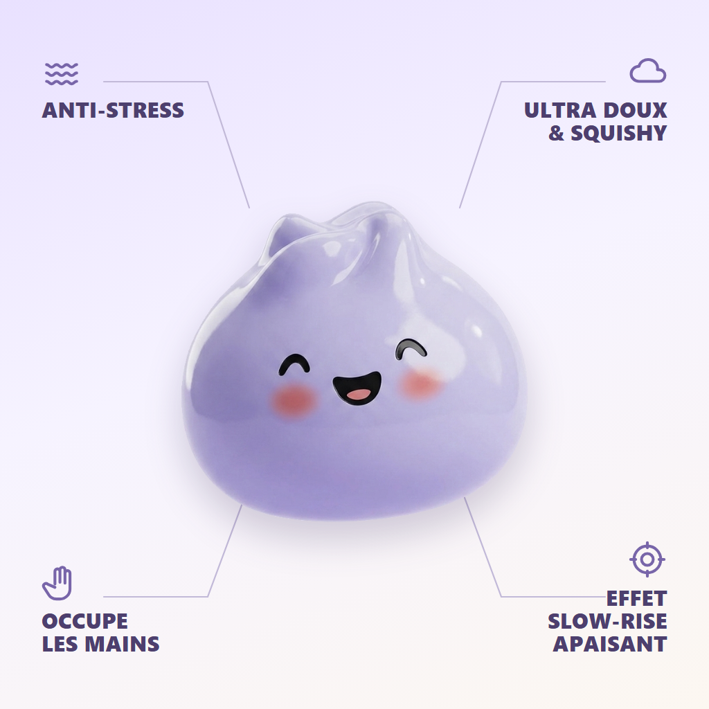 Dumpling Squishy Mystery Peluche Surprise — anti-stress, ultra doux, effet slow-rise