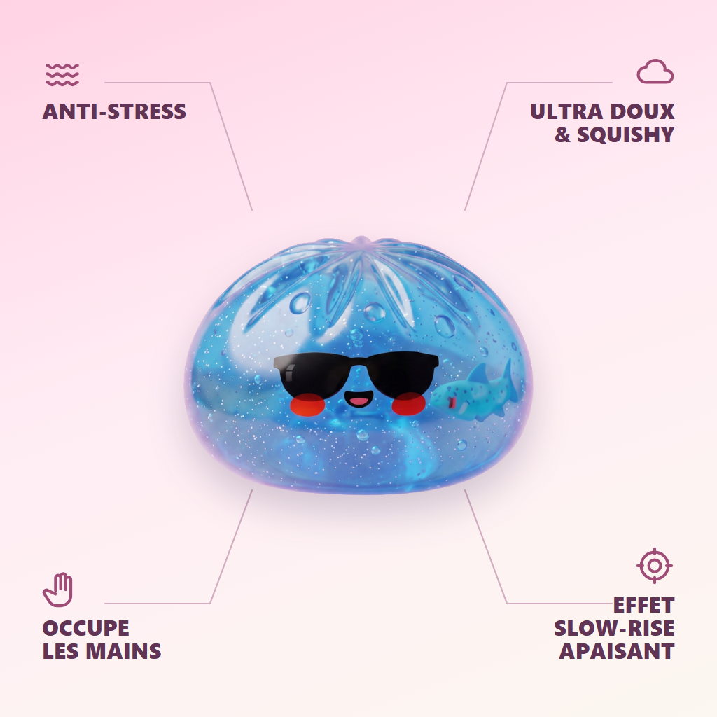 Dumpling Squishy Lunettes De Soleil — anti-stress, ultra doux, effet slow-rise