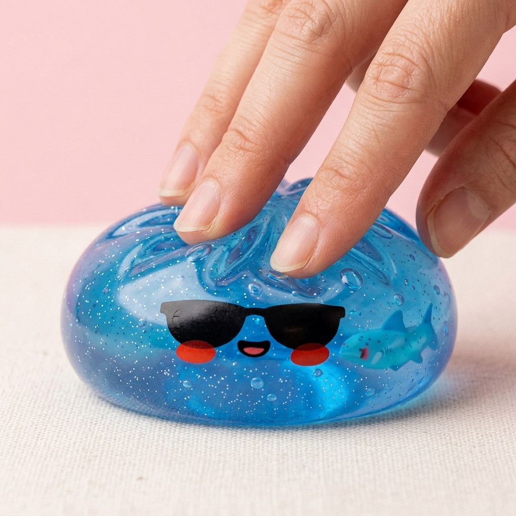 Dumpling Squishy Lunettes De Soleil pressé dans la main, matière squishy