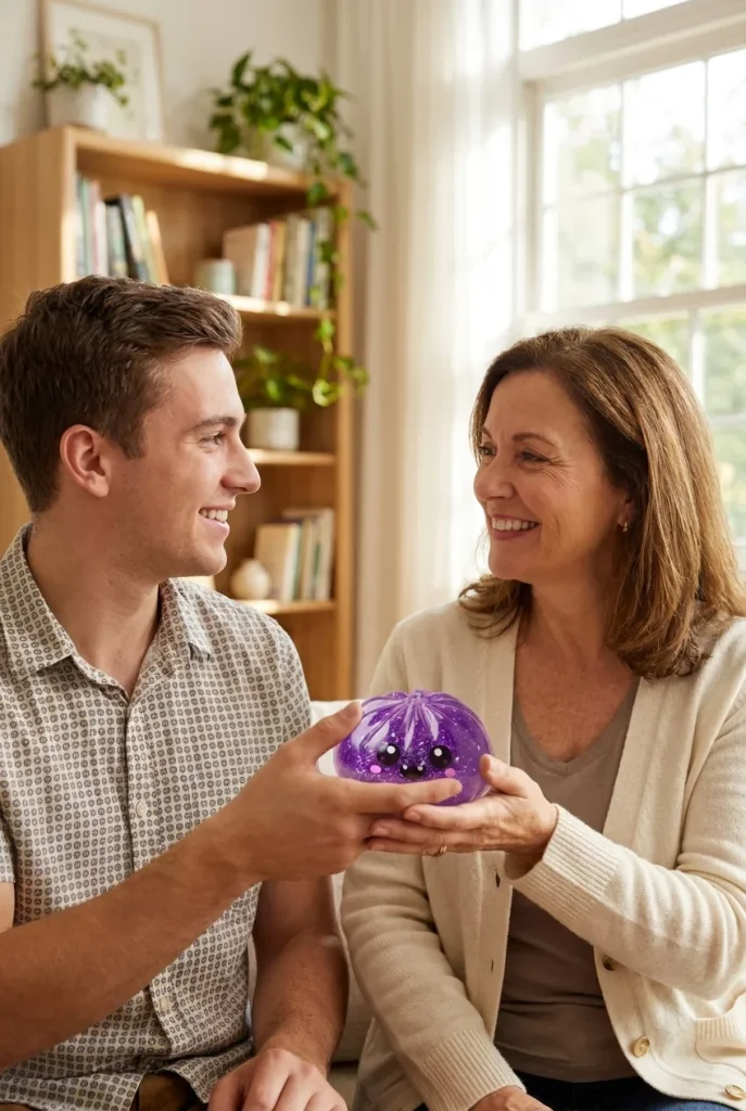 Squishy Dumpling Vampire Glitter Halloween offert en cadeau entre deux personnes