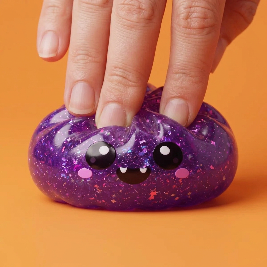Squishy Dumpling Vampire Glitter Halloween pressé dans la main, matière squishy