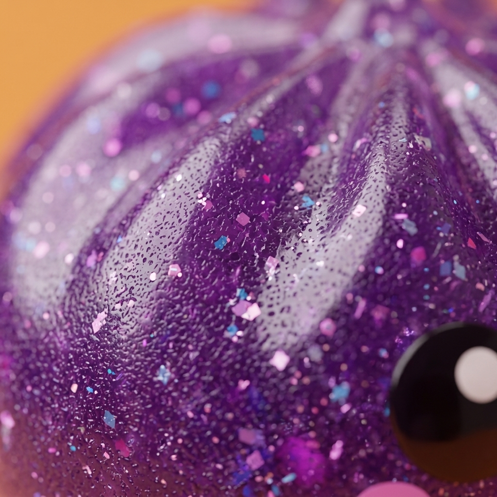 Squishy Dumpling Vampire Glitter Halloween — gros plan macro sur la texture