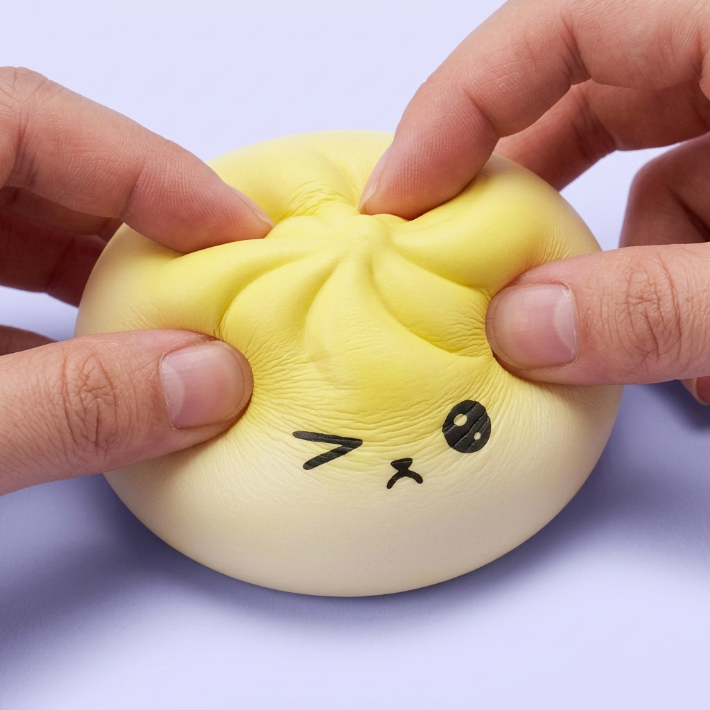 Mystery Dumpling Squishy Viral Tendance — effet slow-rise, la mousse regonfle