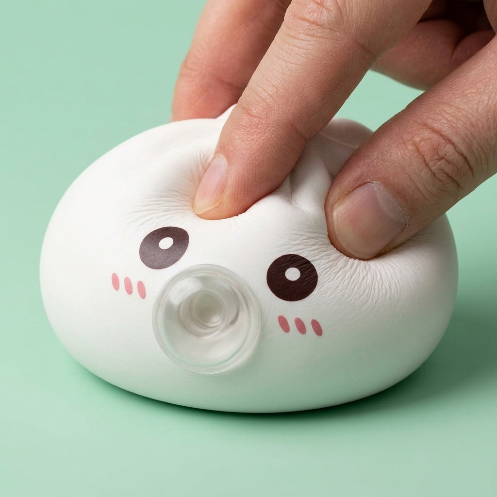 Giant Dumpling Squishy Blanc Nuage — effet slow-rise, la mousse regonfle