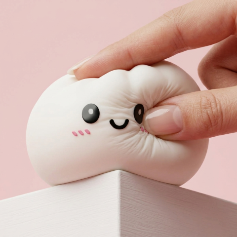 Dumpling Squishy Blanc Neige — effet slow-rise, la mousse regonfle